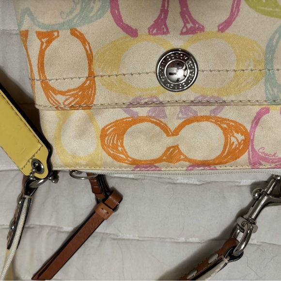 Coach Vibrant Pink and Orange Crossbody Bag with Turn-Lock Closure - Picture 3 of 4